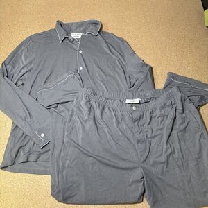 Sleepy Jones + Purple Pajama Set XL Gray In Softstretch Bamboo Blend 2 Piece G3